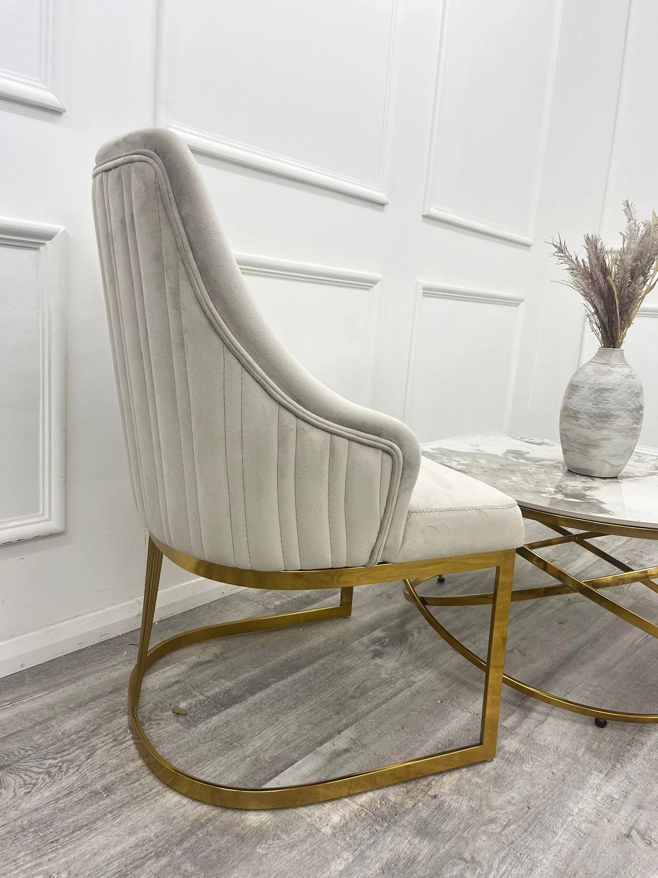 Chelmsford Velvet Gold Frame Chair