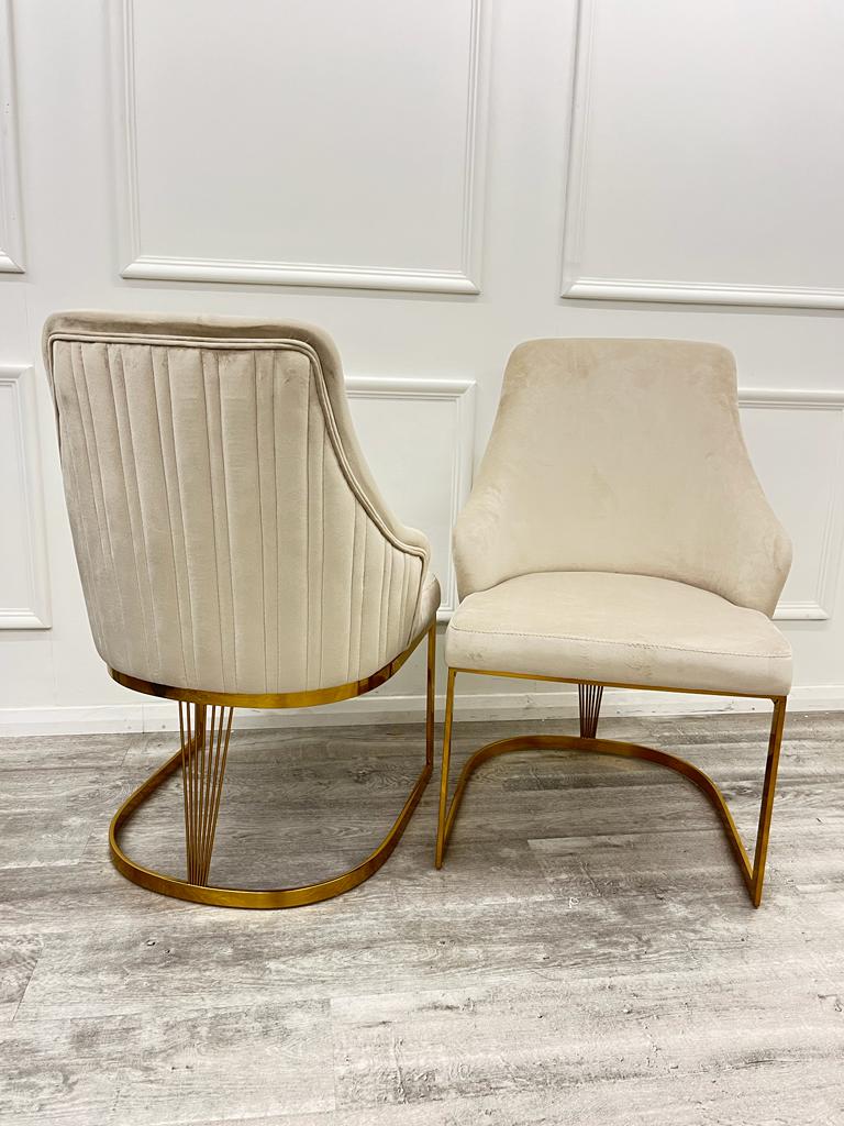 Chelmsford Velvet Gold Frame Chair