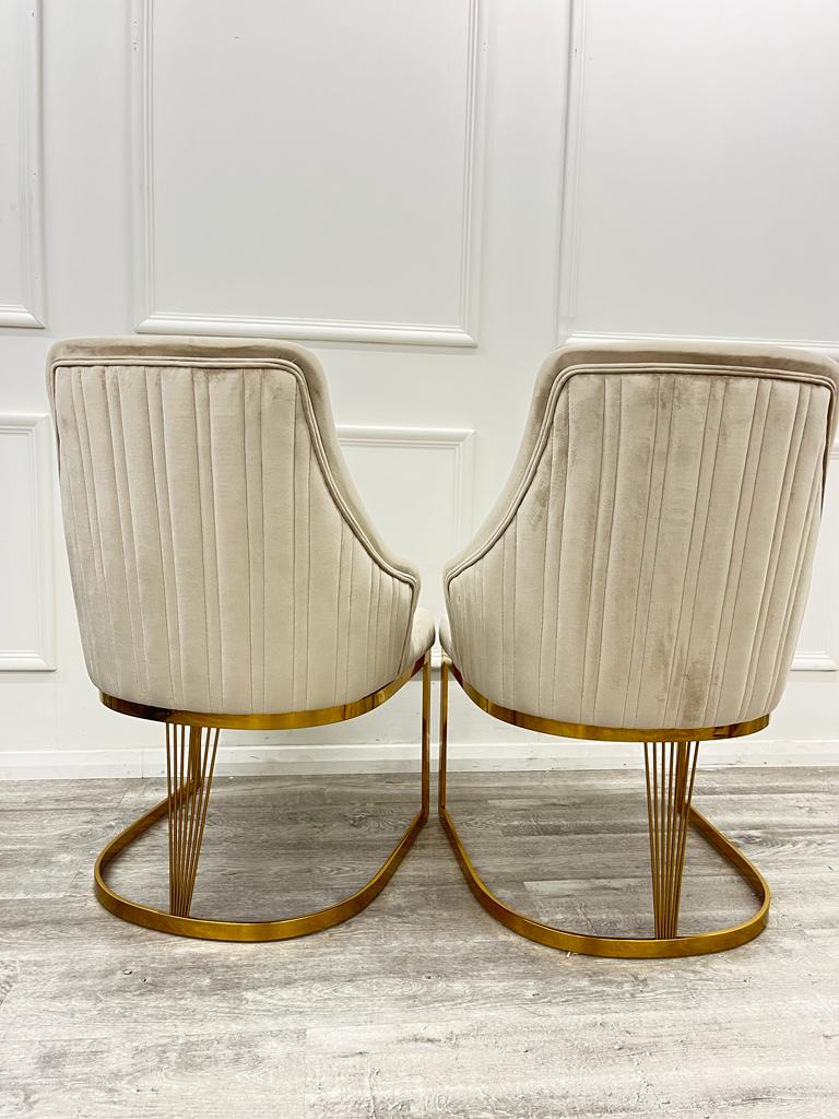 Chelmsford Velvet Gold Frame Chair