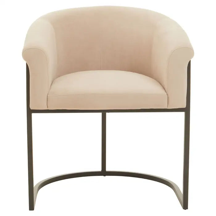 Vogue Mink Velvet and Matte Black Chair