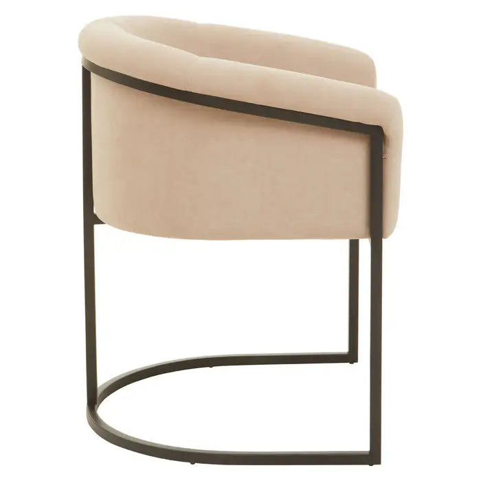 Vogue Mink Velvet and Matte Black Chair