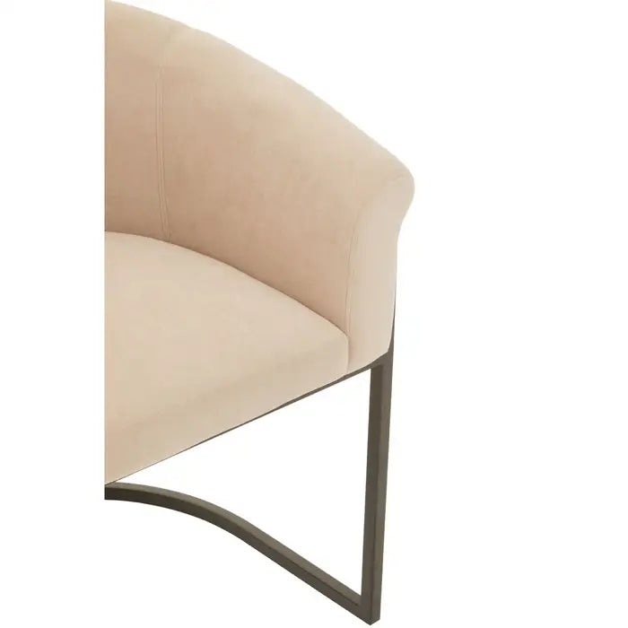 Vogue Mink Velvet and Matte Black Chair