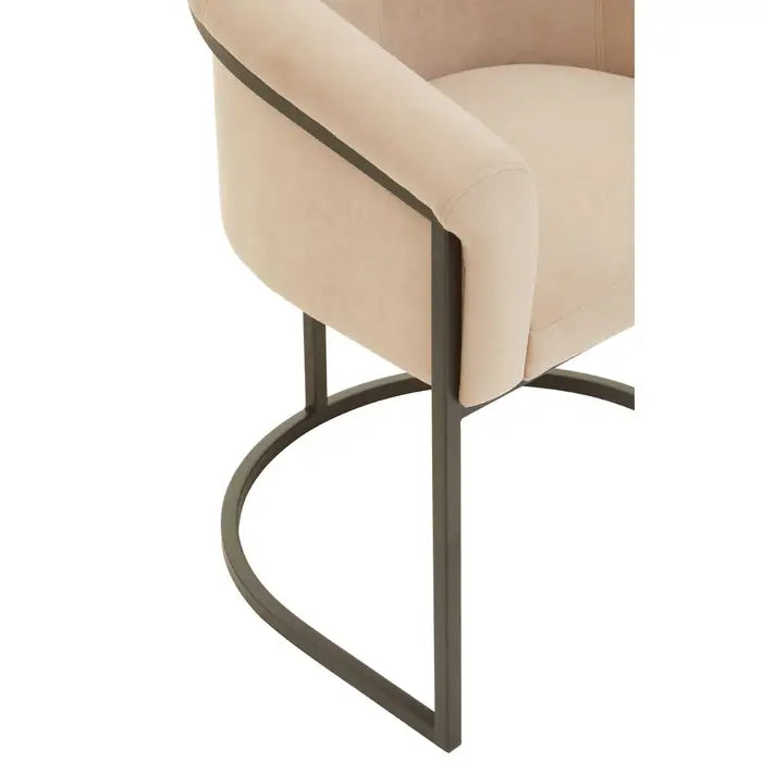 Vogue Mink Velvet and Matte Black Chair