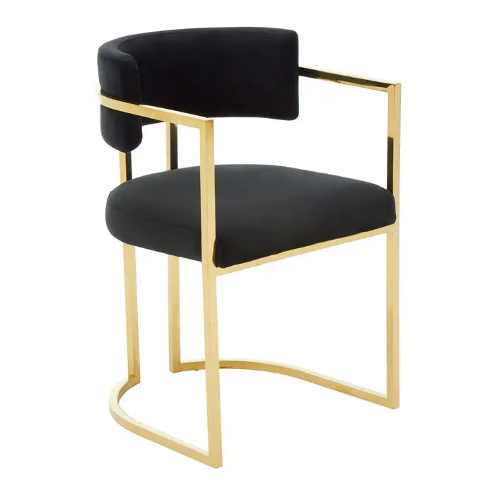 Azalea Black Velvet Dining Chair