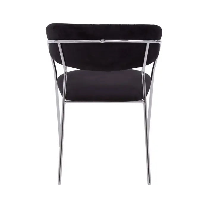 Tamzin Black Channel Chrome Finish Dining Chair