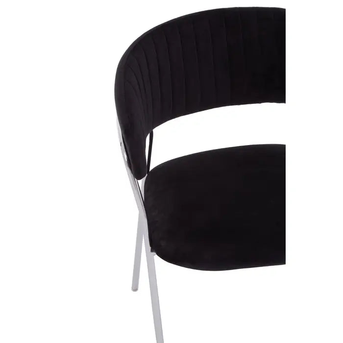 Tamzin Black Channel Chrome Finish Dining Chair