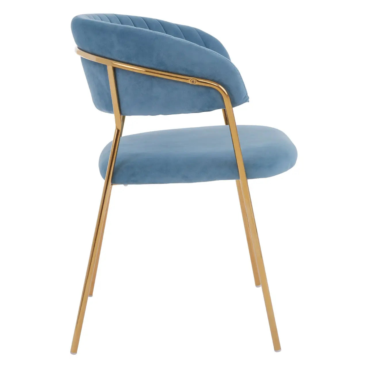 Tamzin Blue Channel Gold Finish Dining Chair