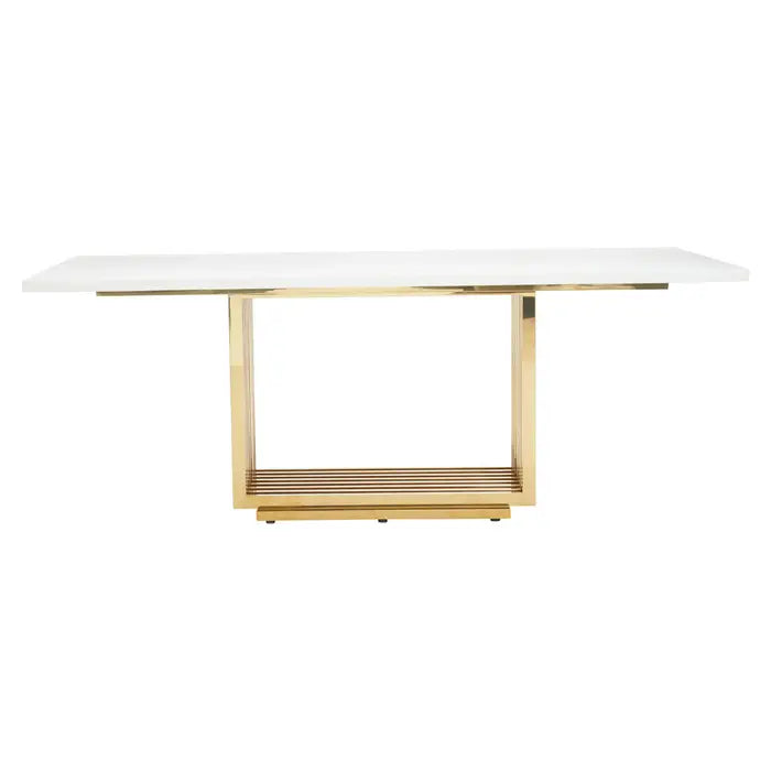 Moda Ivory White Marble Dining Table