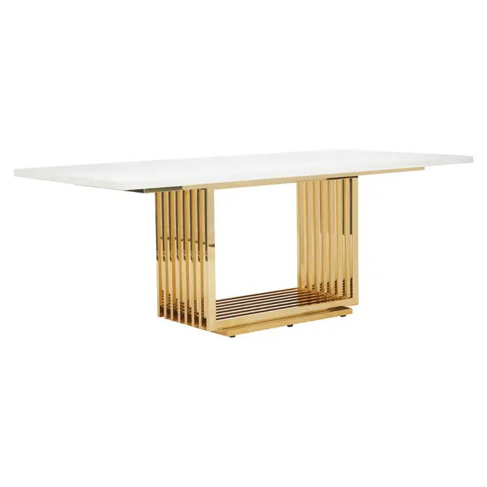 Moda Ivory White Marble Dining Table