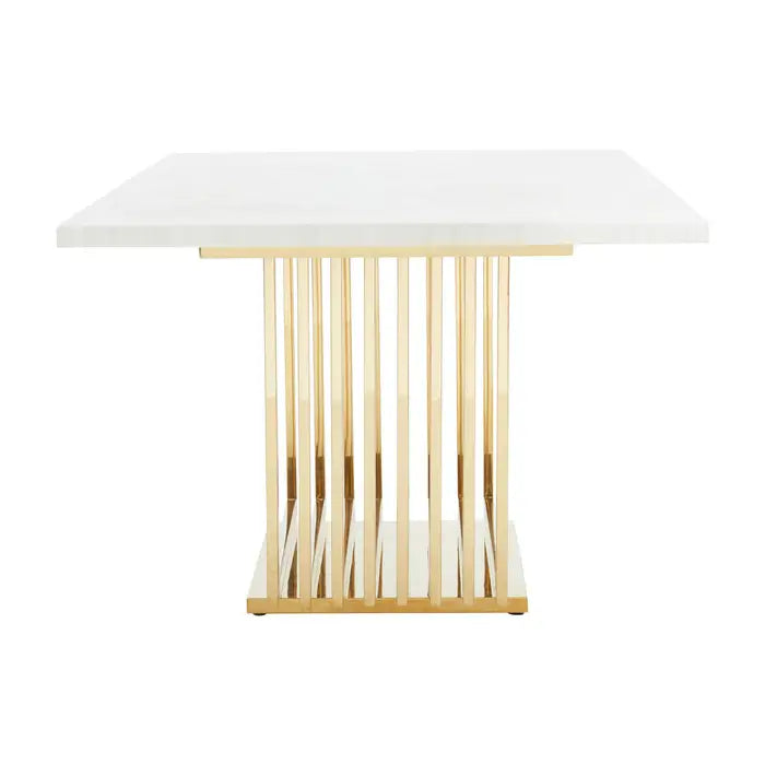 Moda Ivory White Marble Dining Table