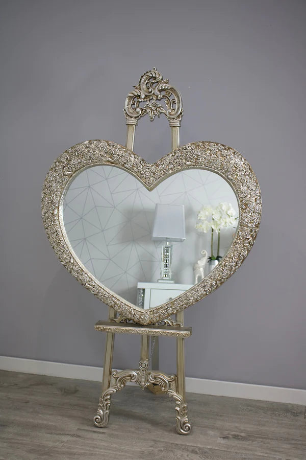 Rosa Heart Mirror Champagne