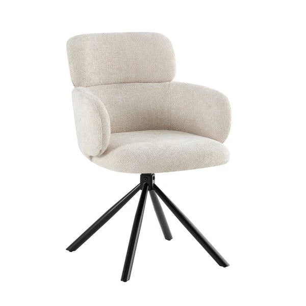 Tuscany 360 Swivel Fabric Dining Chairs - Pairs - 2 Colours