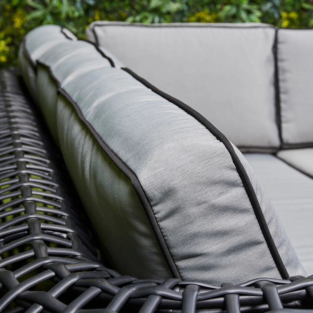 Indi Rattan Corner Sofa Set– Black