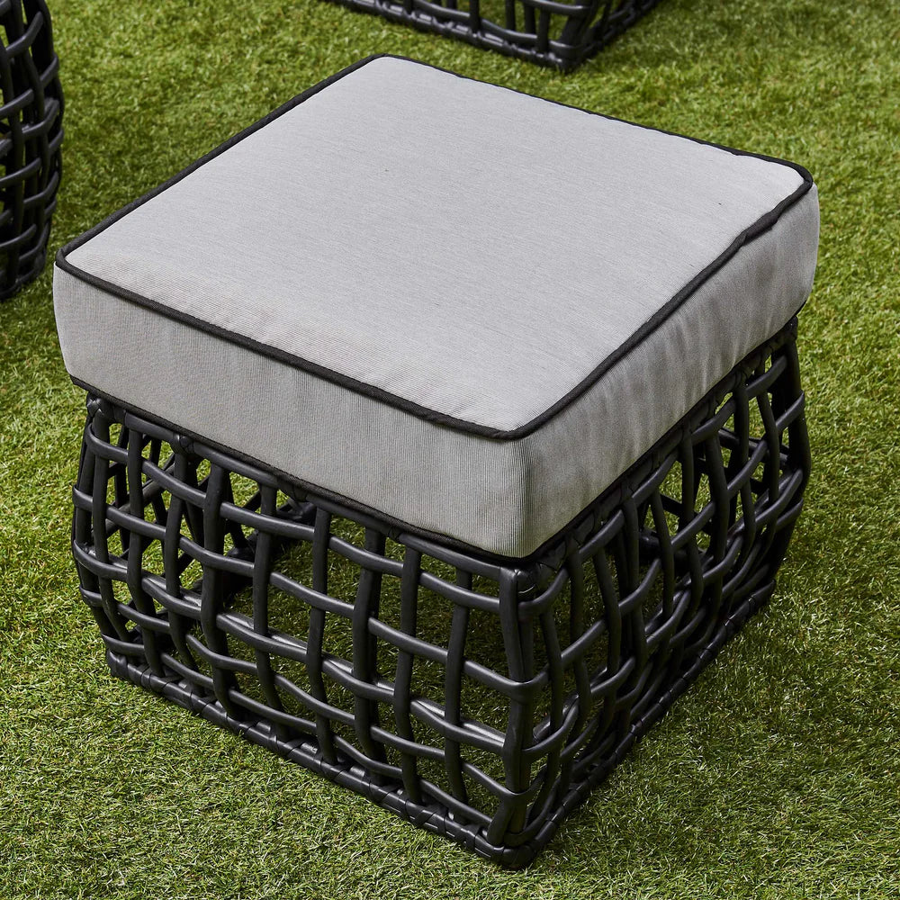 Indi Rattan Corner Sofa Set– Black