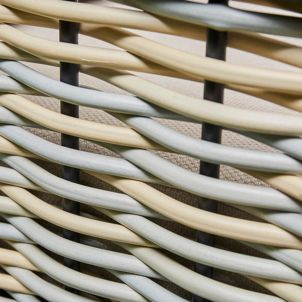 Ivy Aluminium & Rattan Corner Dining Set with Fire Pit – Beige