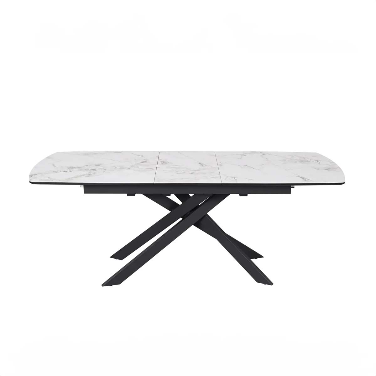 Leona 160-200cm White Ceramic Marble Centre Extending Dining Table