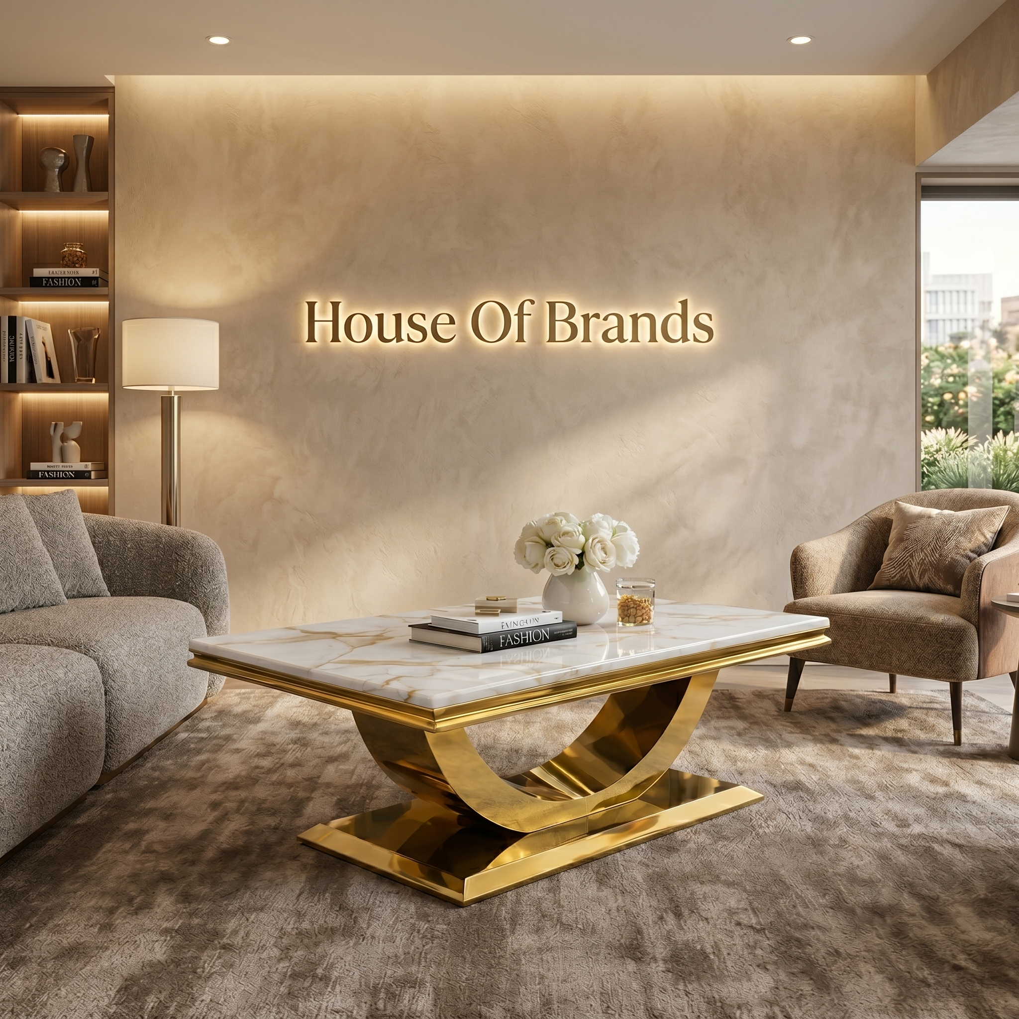 London Gold Marble Coffee Table