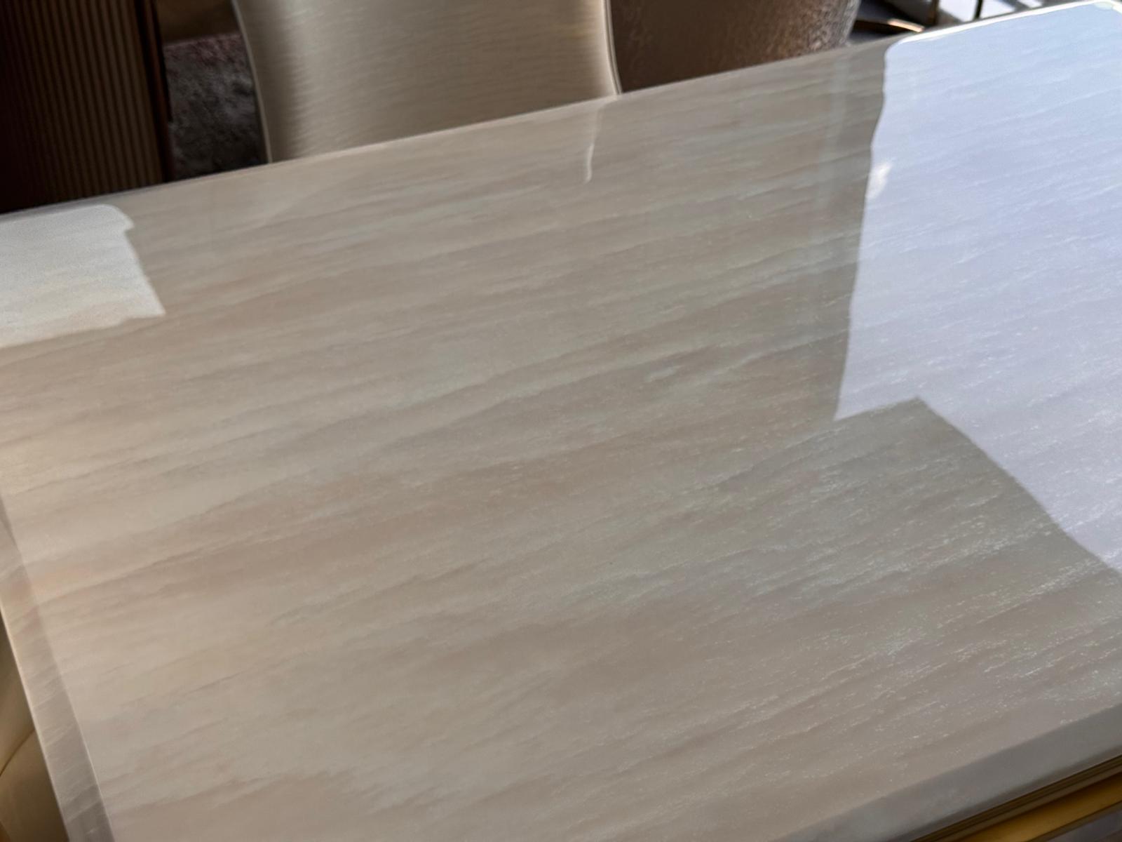 120cm Louis Cream & Gold Dining Table with 4 Samara Cream & Gold Chairs