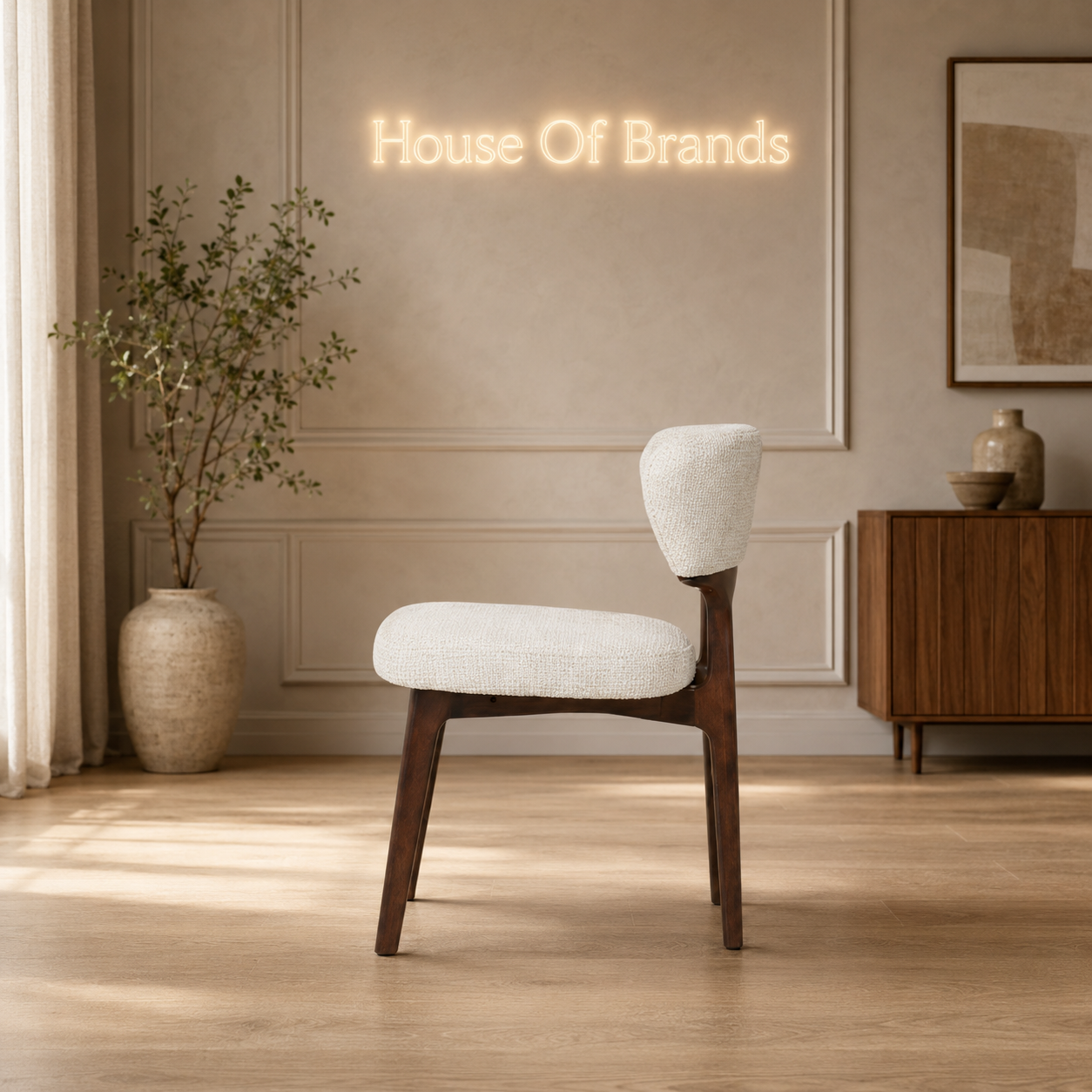 Sienera Walnut & Pandora Vendome Dining Set with 4 Lucy Chairs