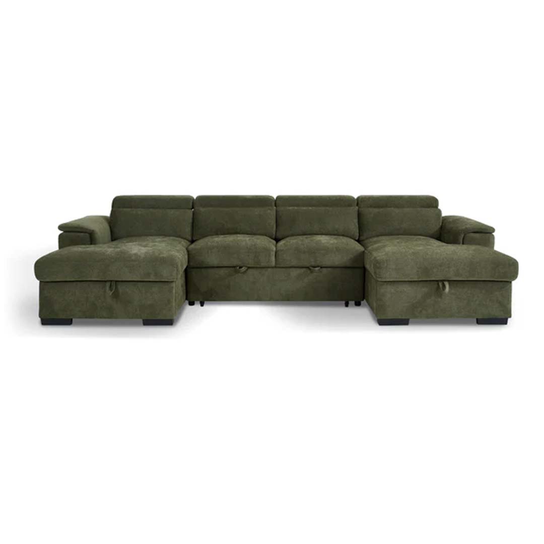 Luna Large U Shape Sofa Bed with Storage