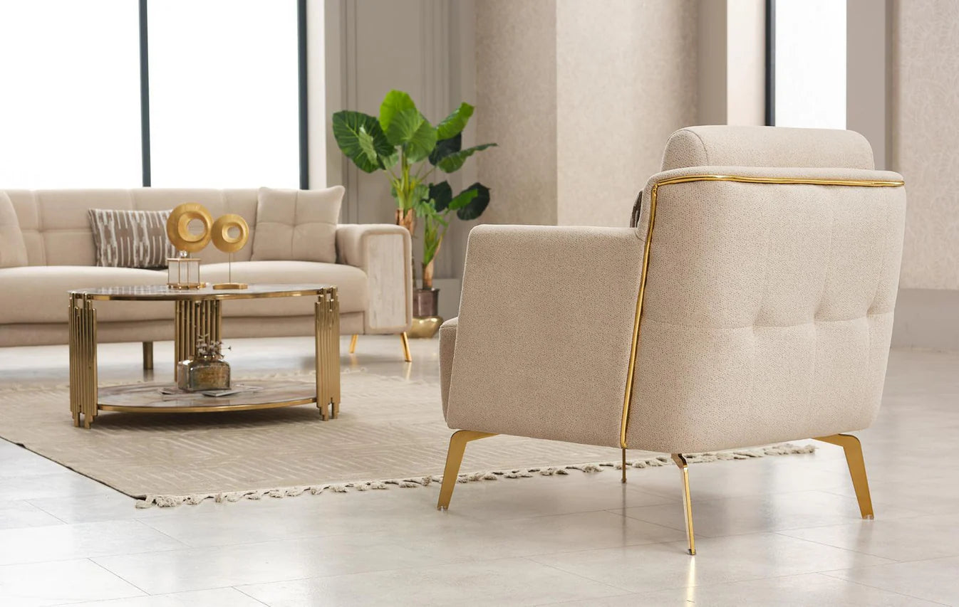 Luxor Cream Sofa Bed Set 3+2