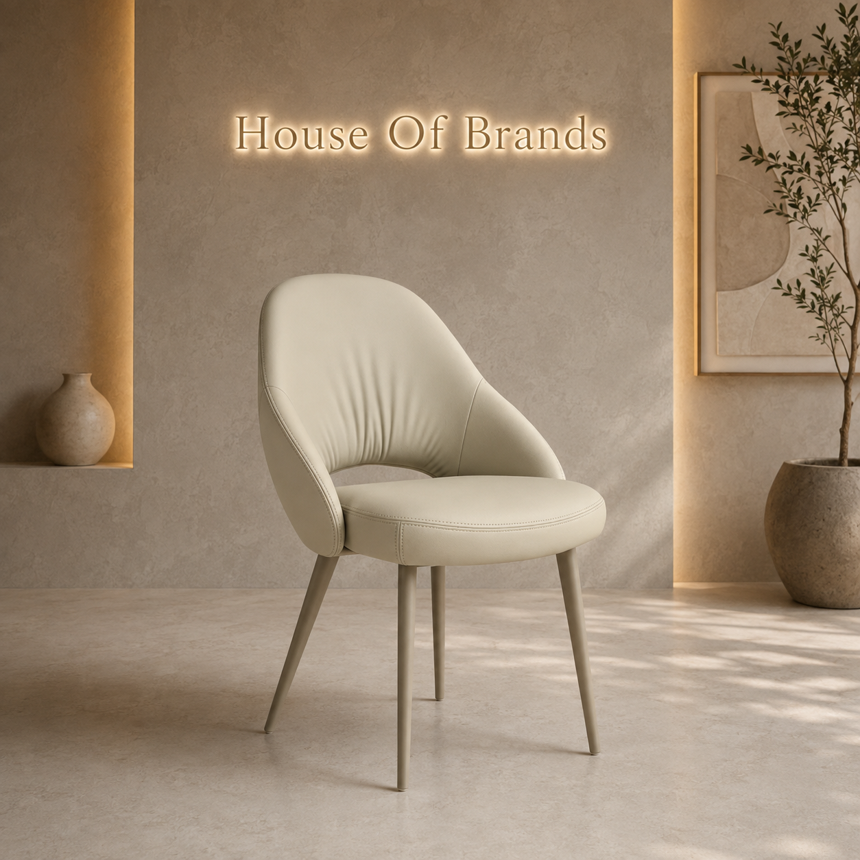 Mantis Light Taupe PU Dining Chair