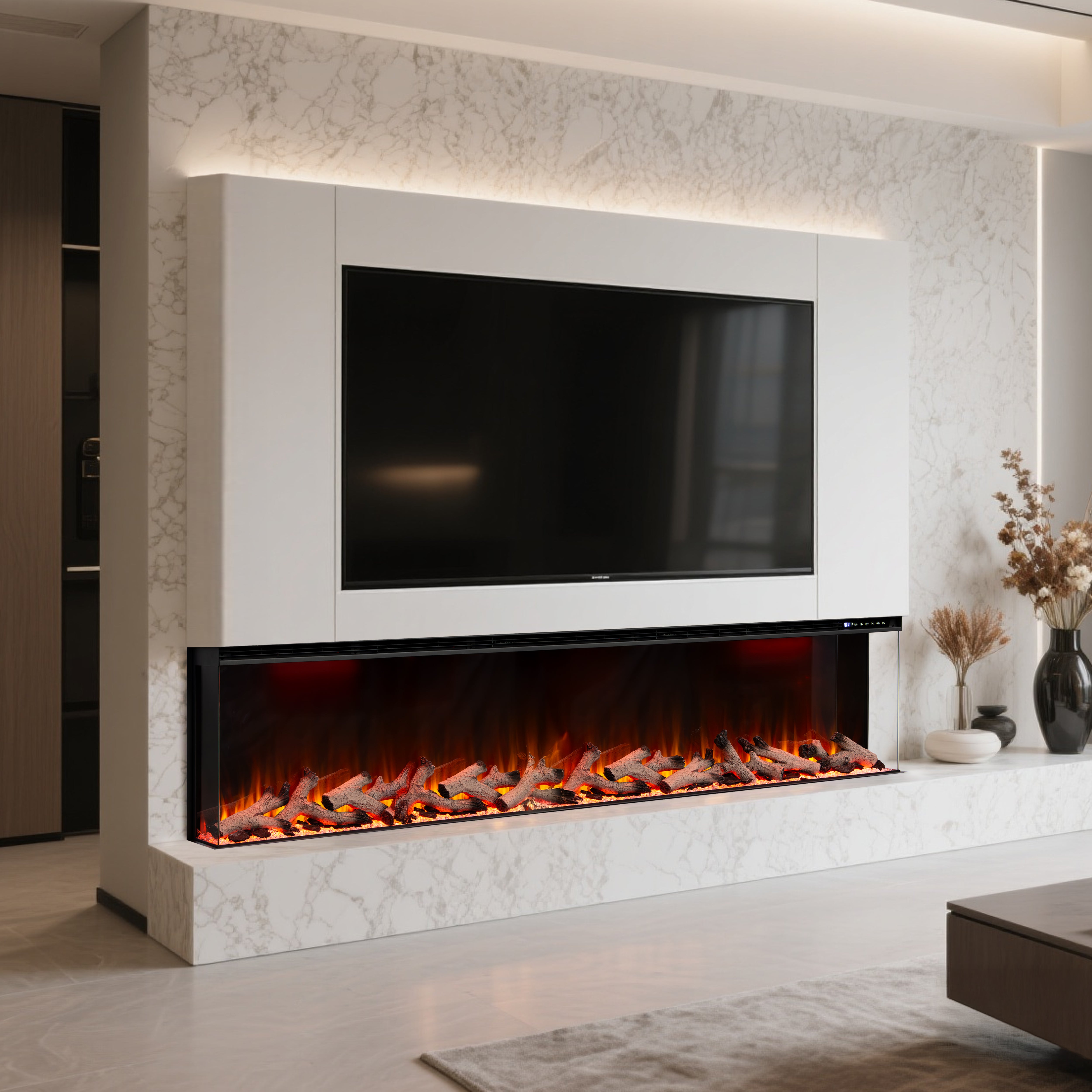 Maison 3 Sided Electric Fireplace