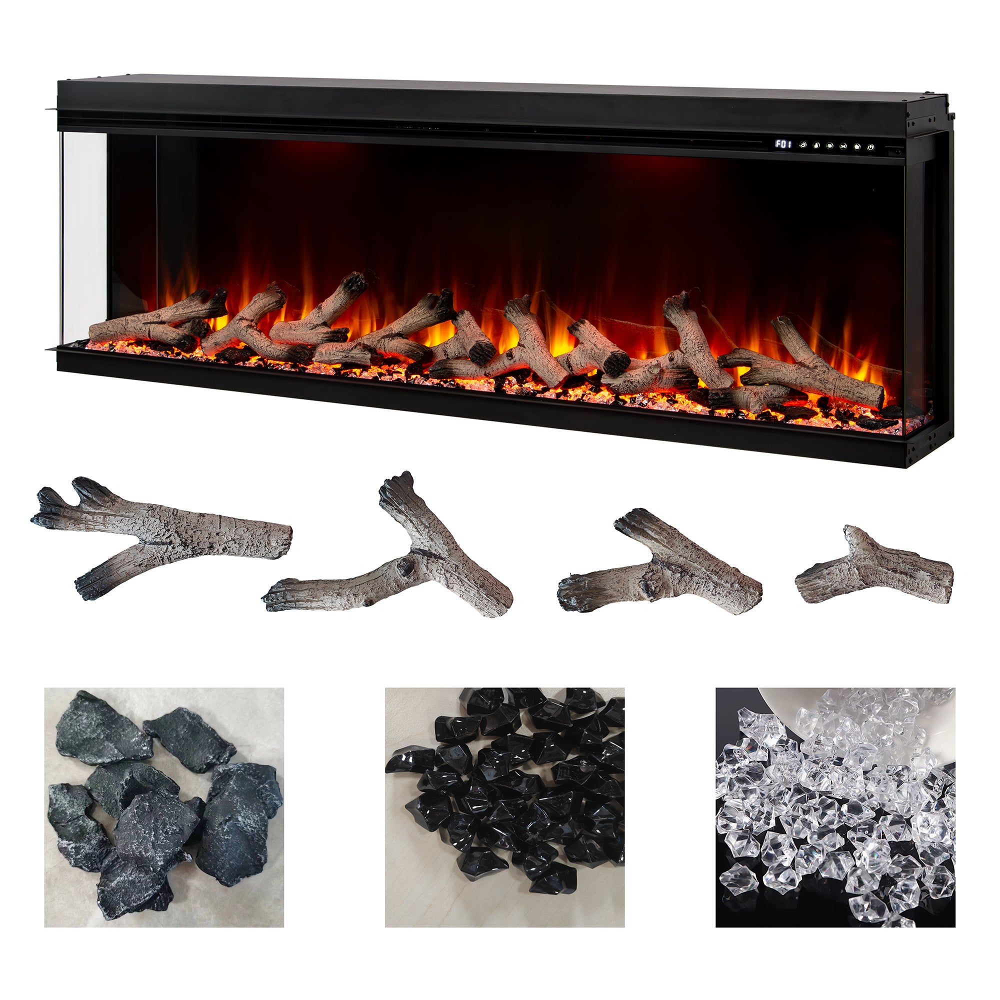 Maison 3 Sided Electric Fireplace
