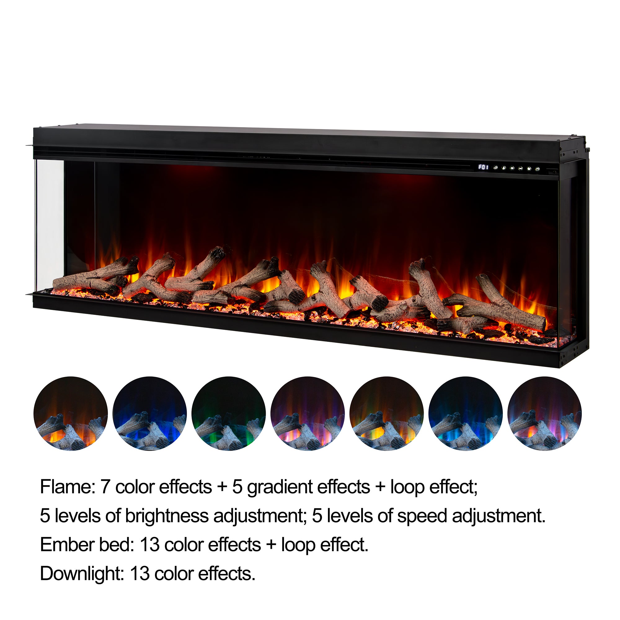 Maison 3 Sided Electric Fireplace