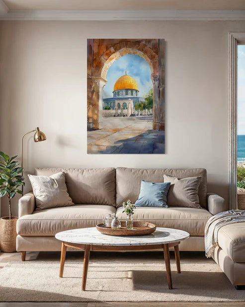 Masjid Al-Aqsa – Watercolor Al-Quds Canvas