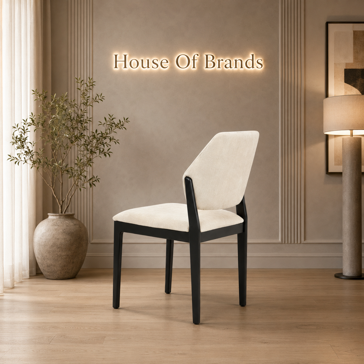 Mia Black & Cream Upholstered Dining Chair