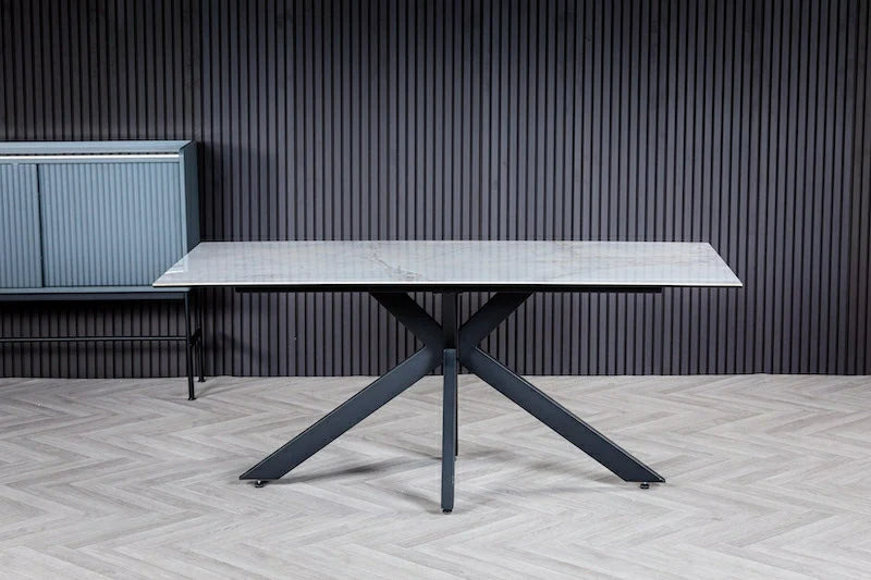 Nova 180cm Grey/Gold Ceramic Dining Table