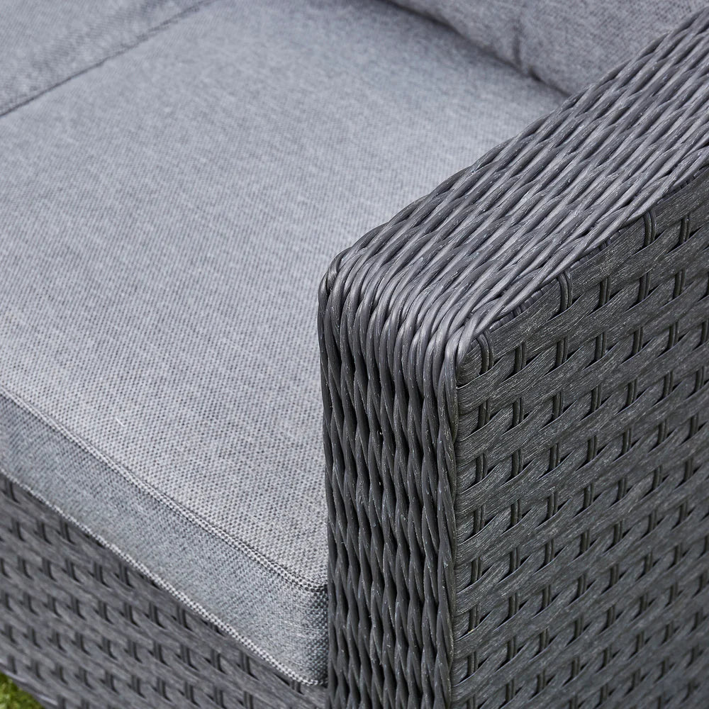 Nova Rattan Corner Sofa Set with Ice Bucket Grey