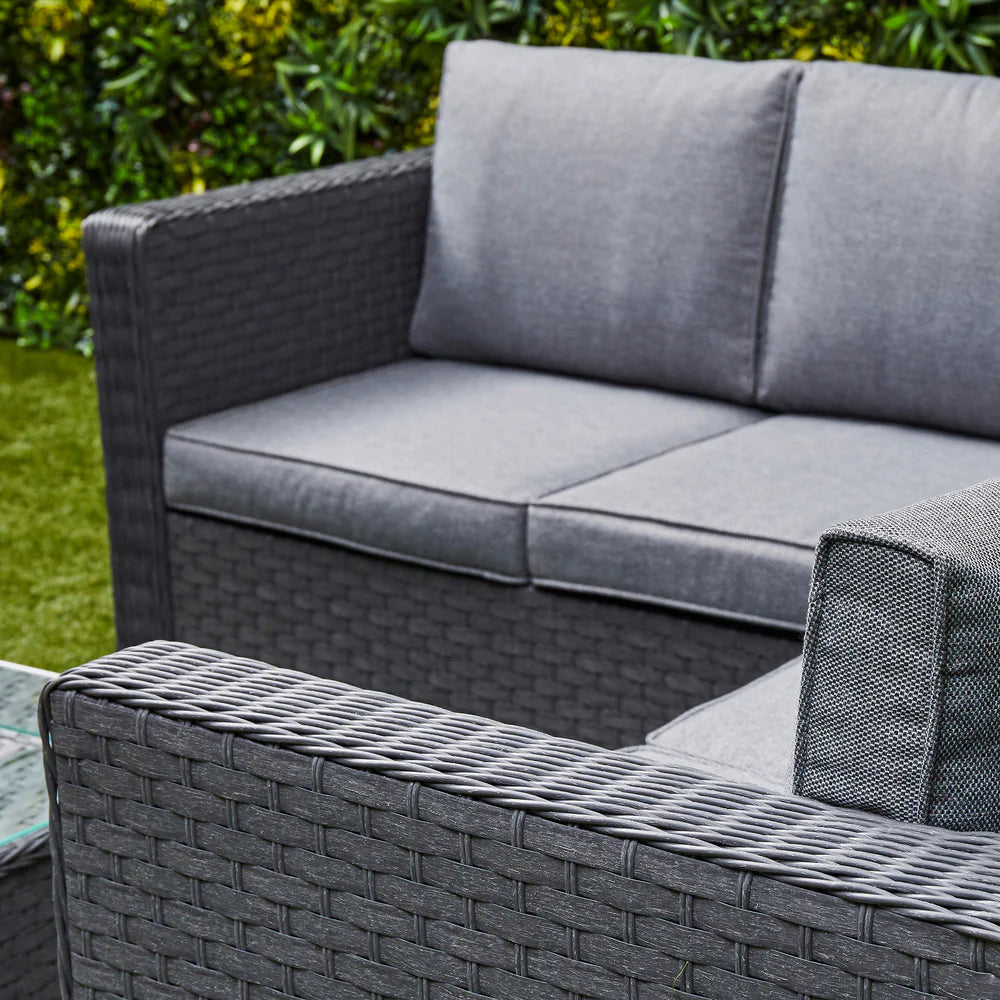 Nova Rattan Corner Sofa Set with Ice Bucket Grey
