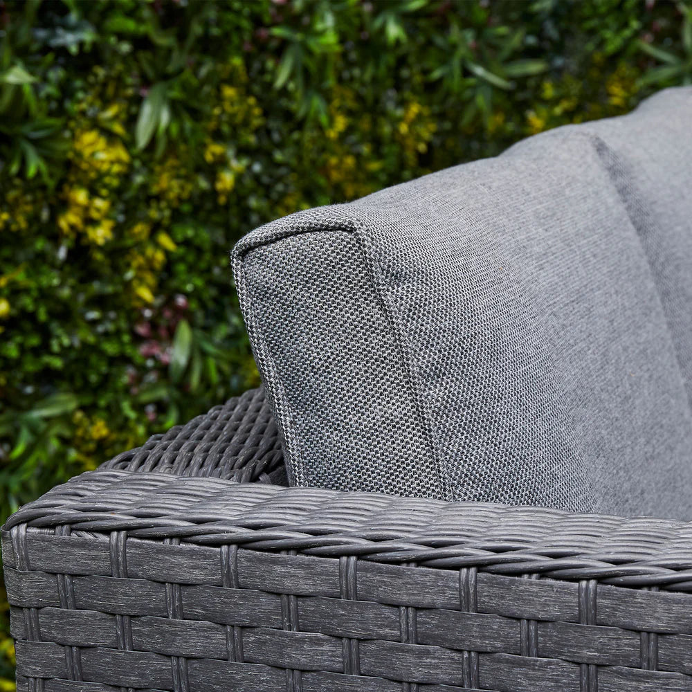 Nova Rattan Corner Sofa Set with Ice Bucket Grey