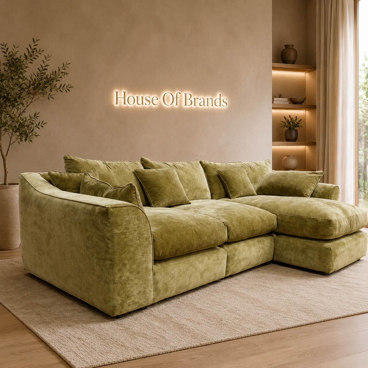 Oslo Feather-Filled Chaise Corner Sofa
