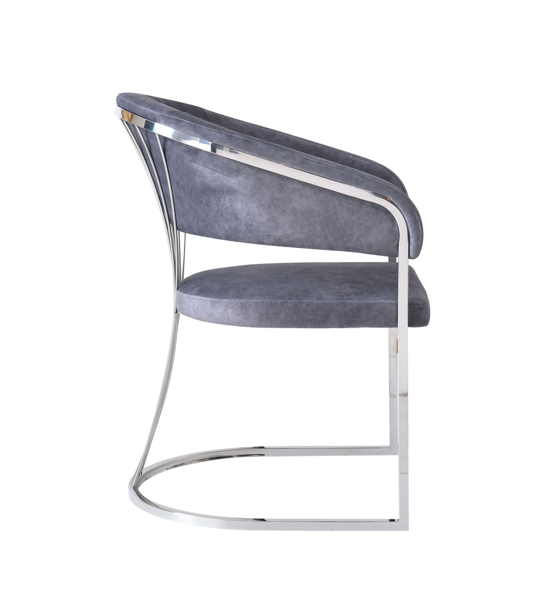 Porado Grey & Silver Dining Chair