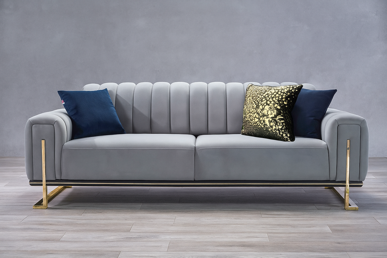 Paris Grey & Gold Sofa Bed Set 3+2