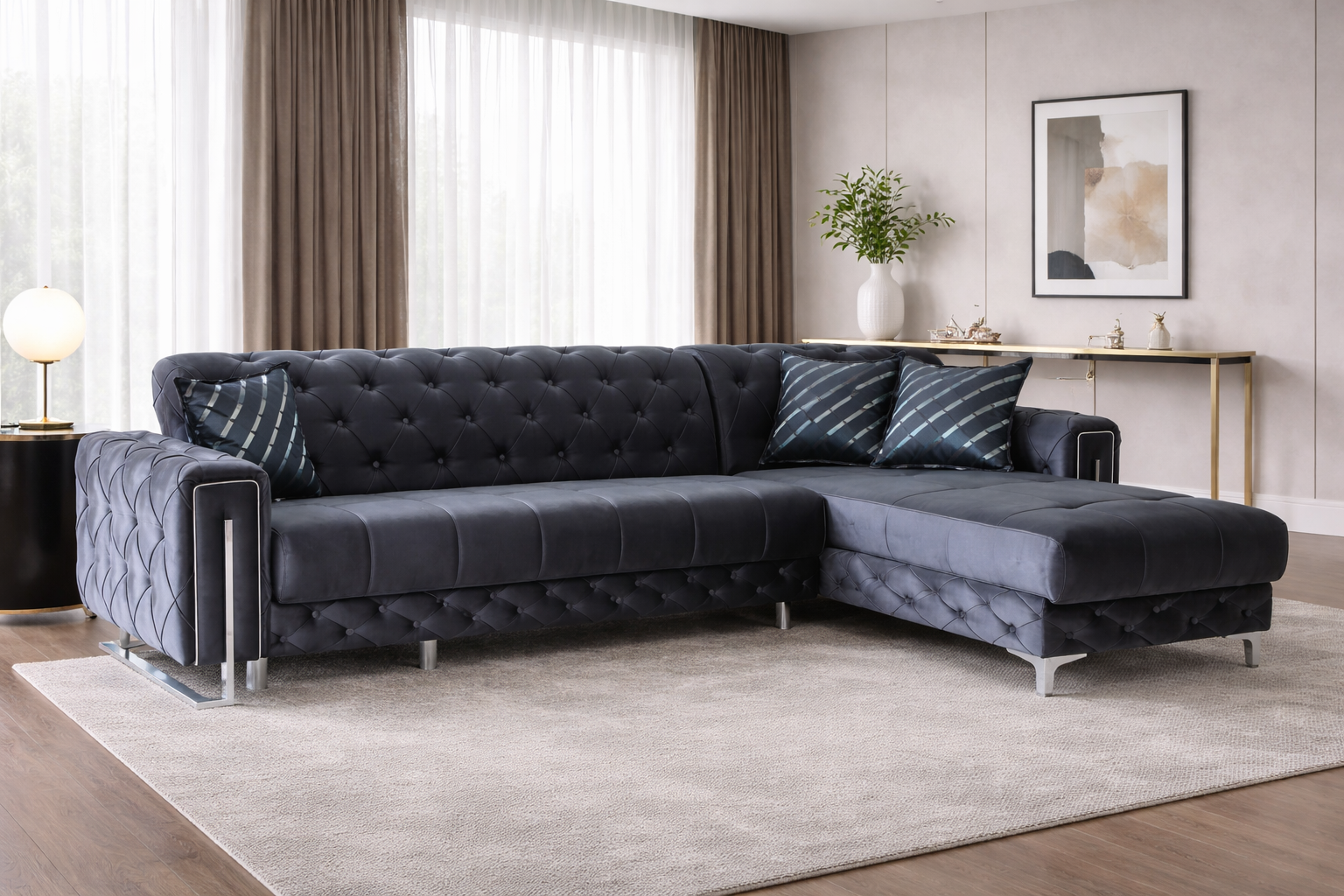 Puntoh Grey & Silver Relax Sofa Bed with Storage