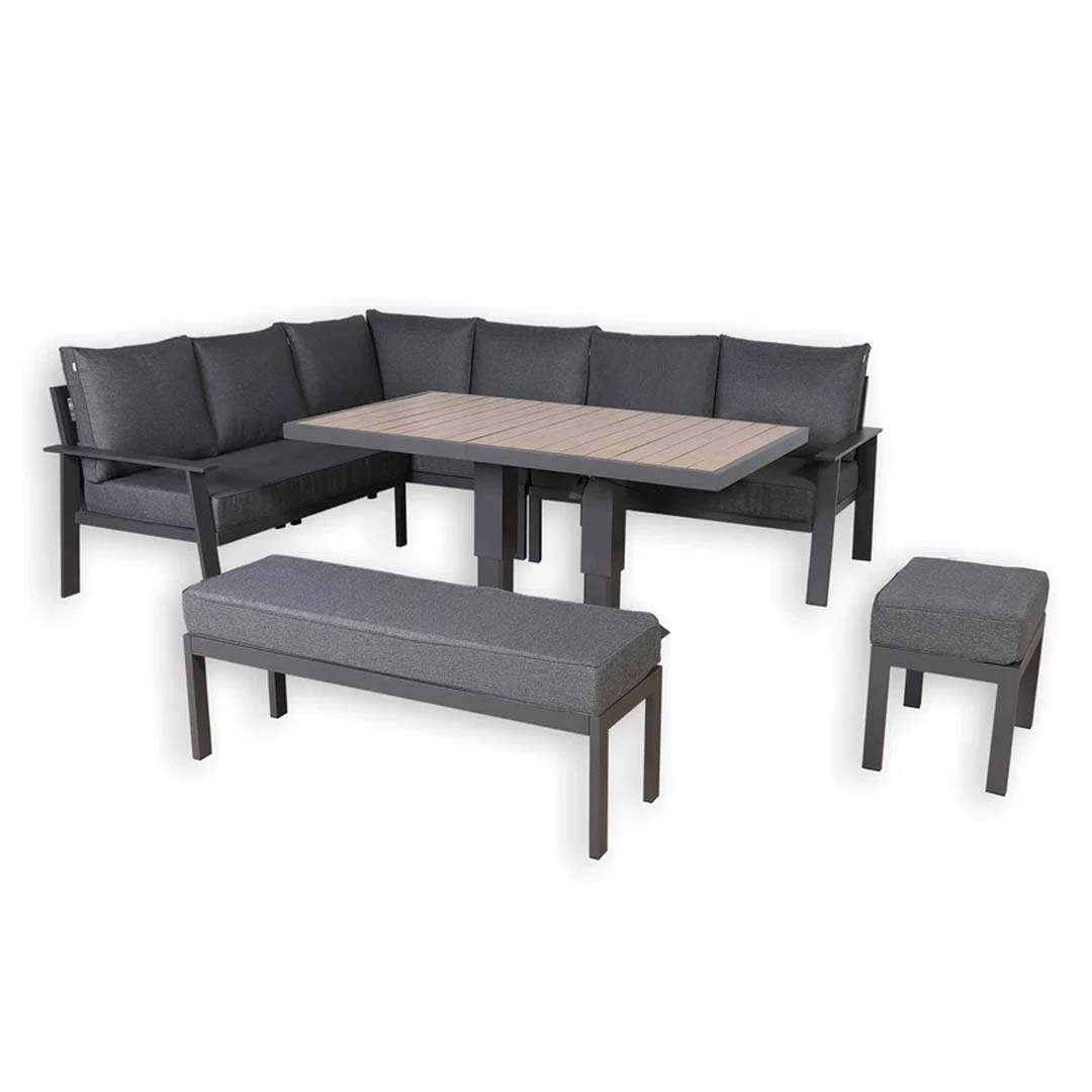 Cadiz Large Corner Dining Set with Rising Table (Left Hand)