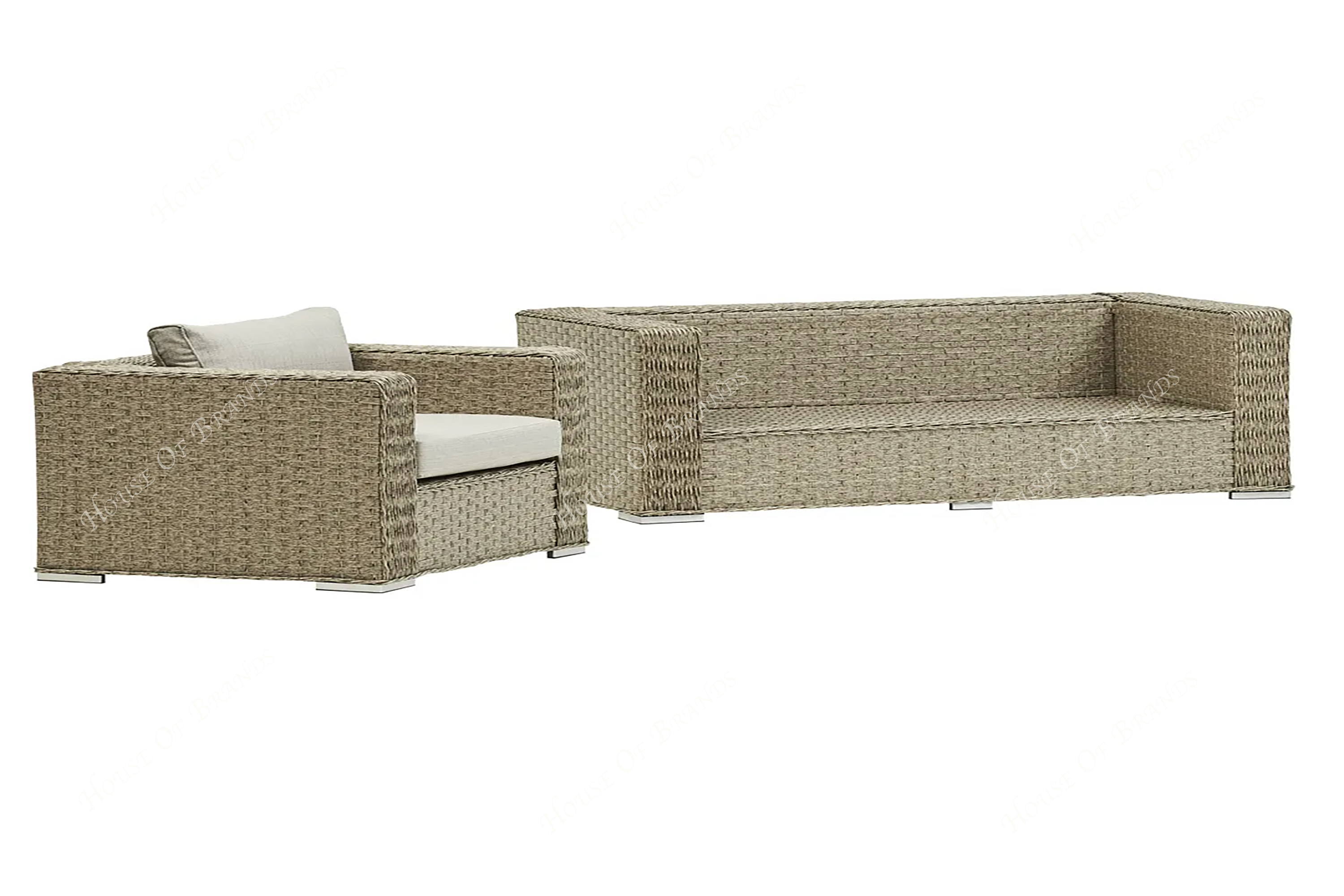 Beige Rattan Outdoor Dining set