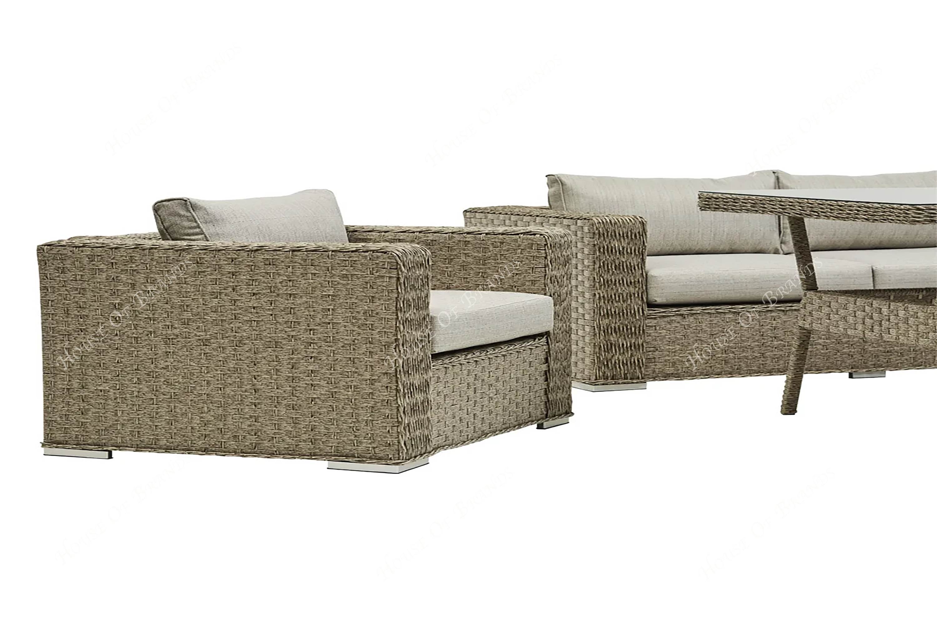 Beige Rattan Outdoor Dining set