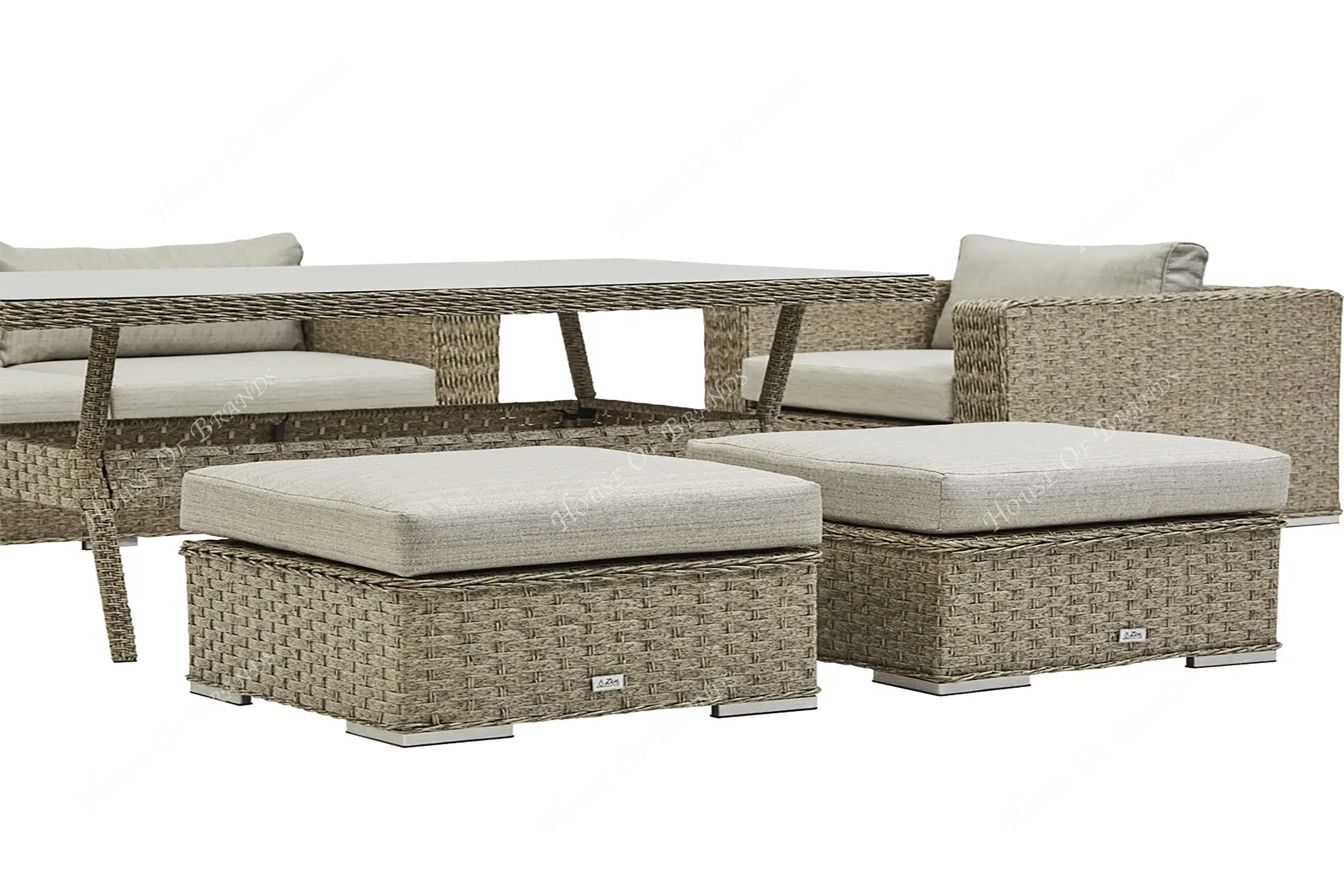 Beige Rattan Outdoor Dining set