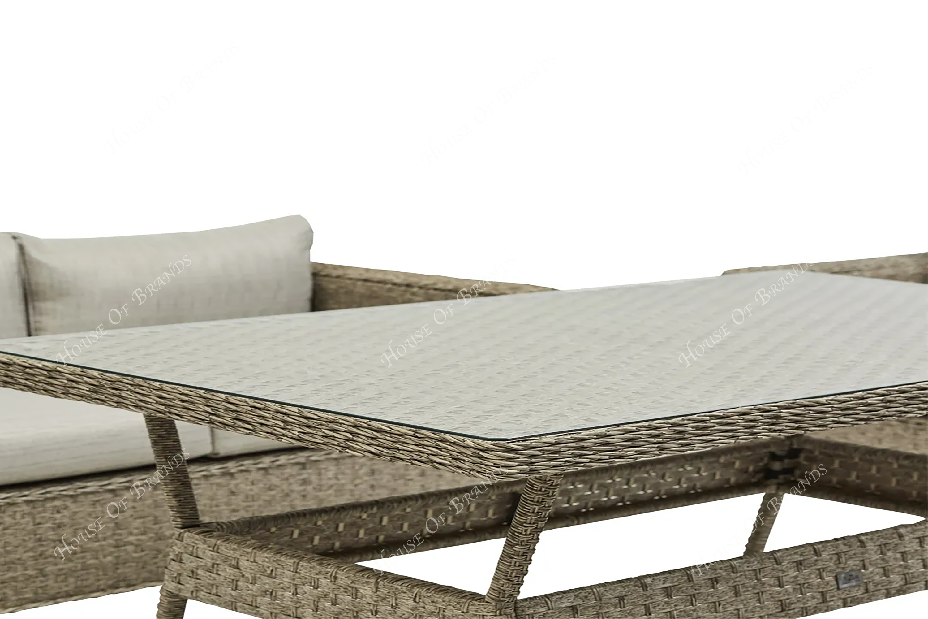 Beige Rattan Outdoor Dining set