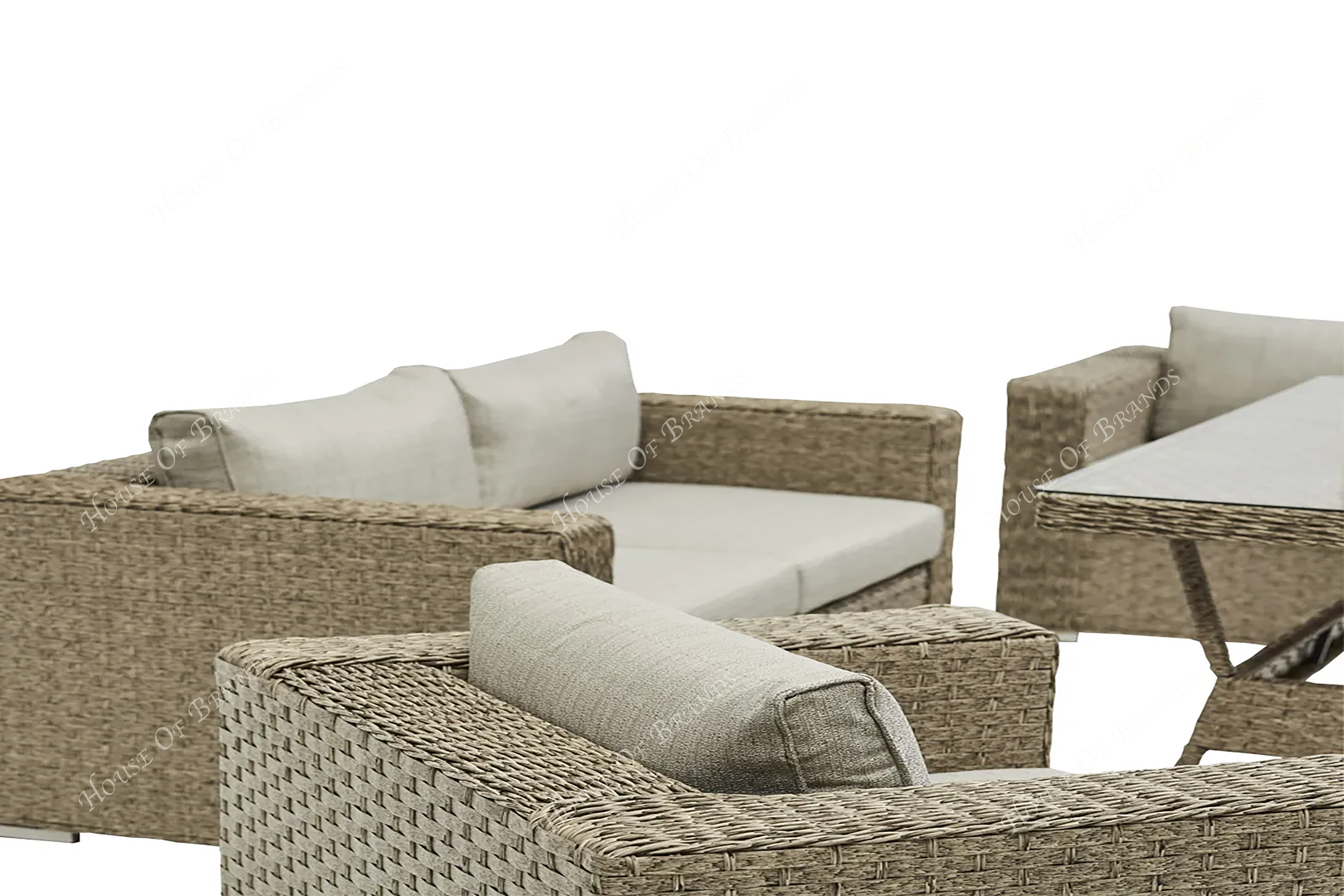 Beige Rattan Outdoor Dining set