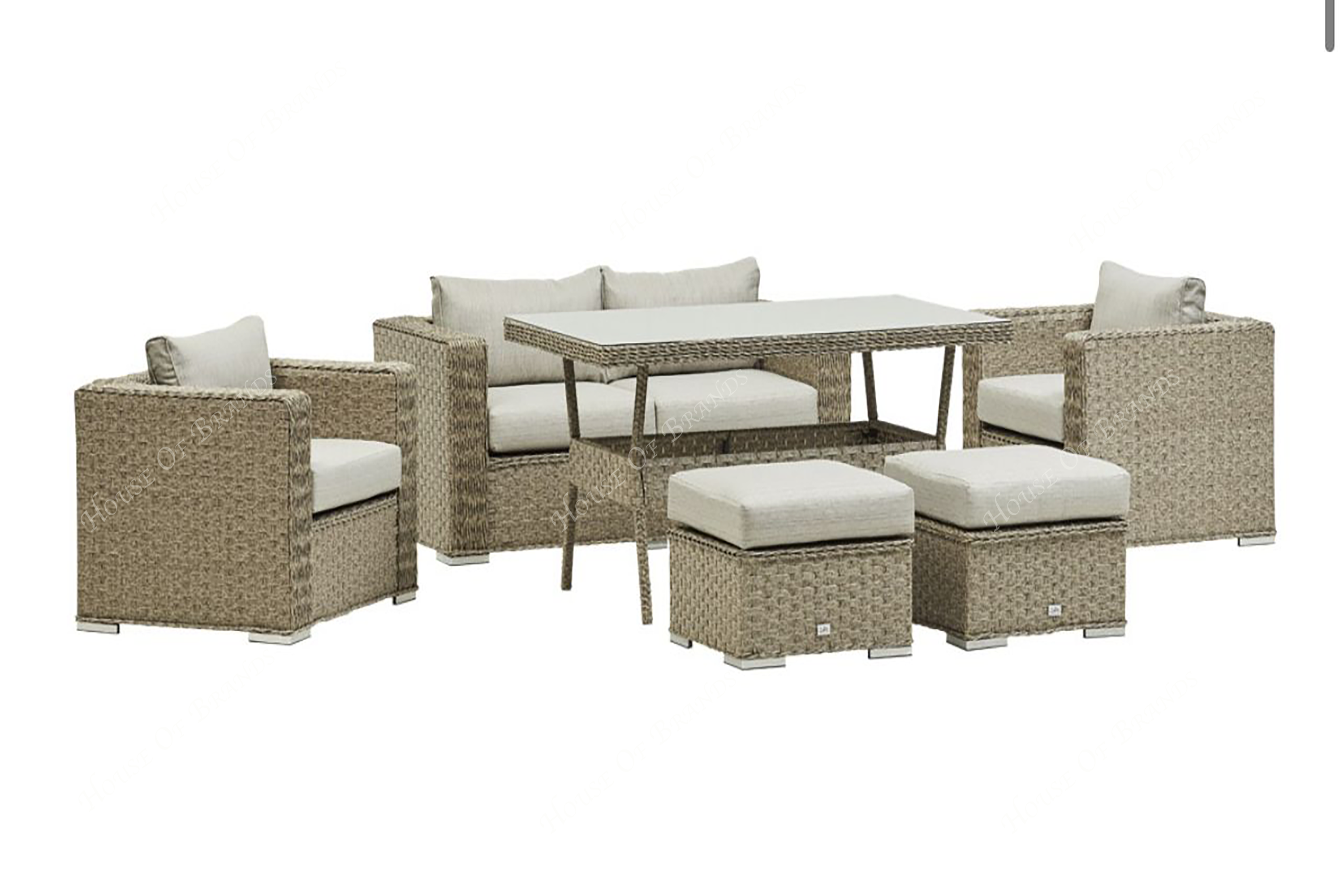 Beige Rattan Outdoor Dining set