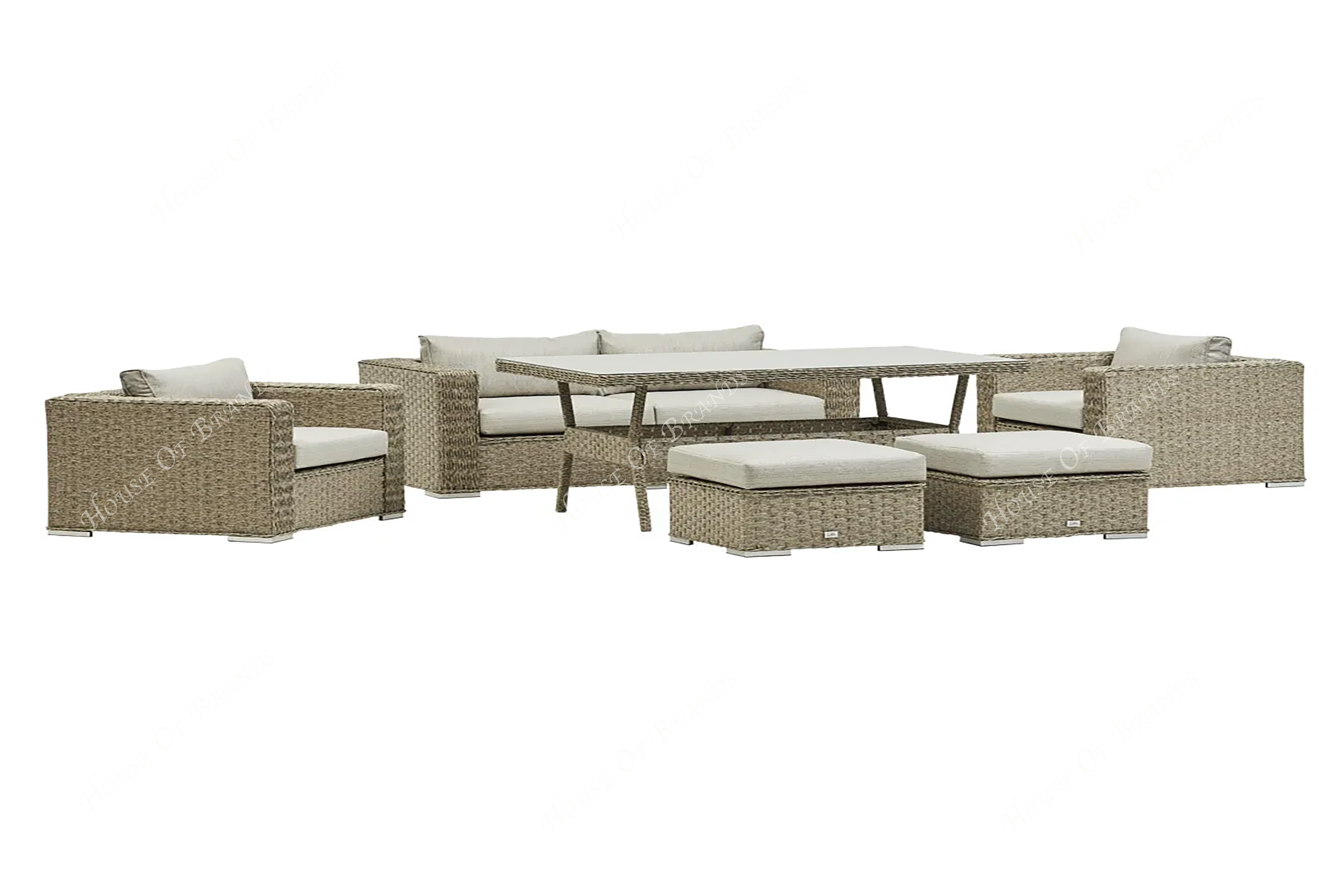 Beige Rattan Outdoor Dining set