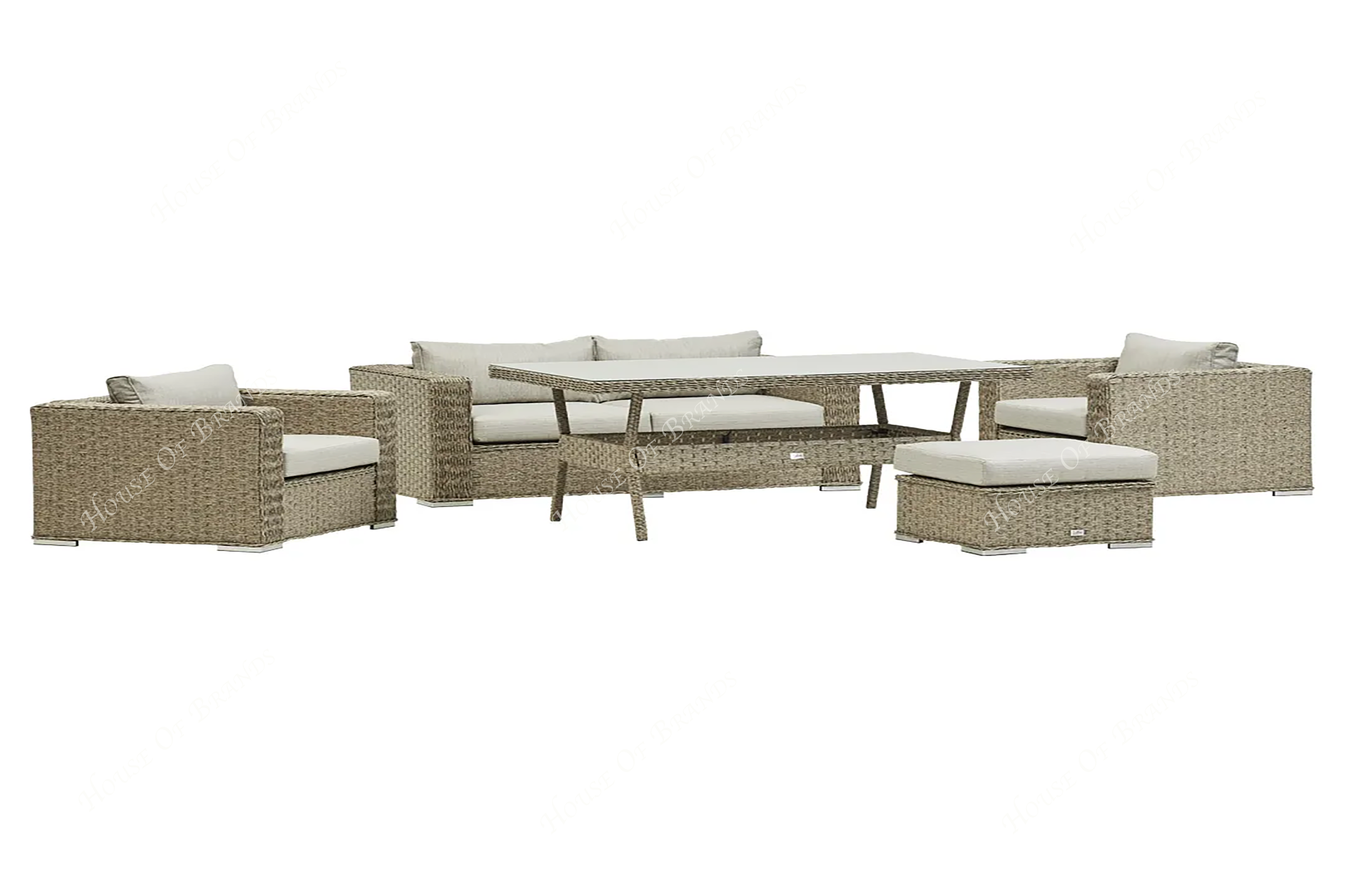 Beige Rattan Outdoor Dining set