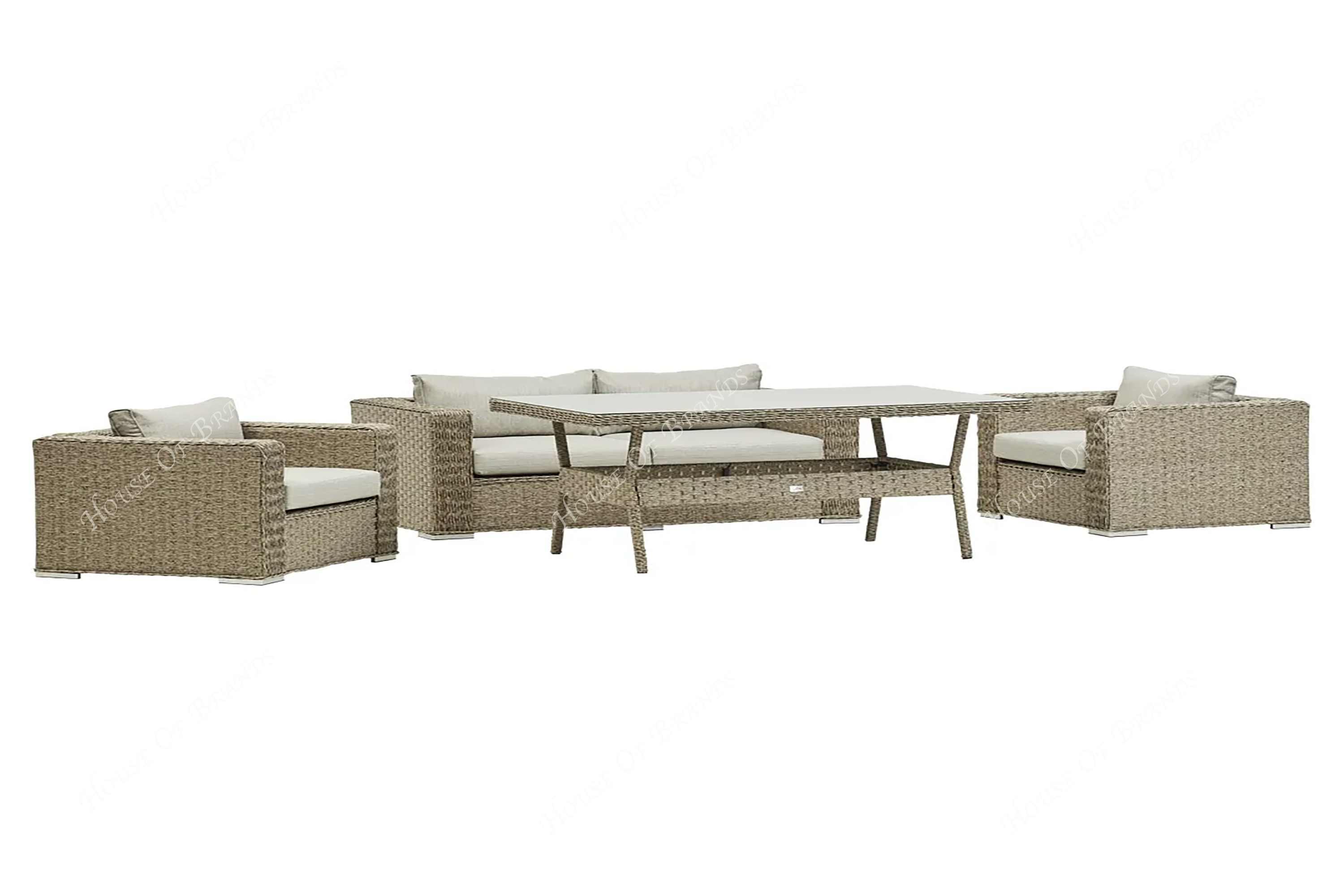 Beige Rattan Outdoor Dining set