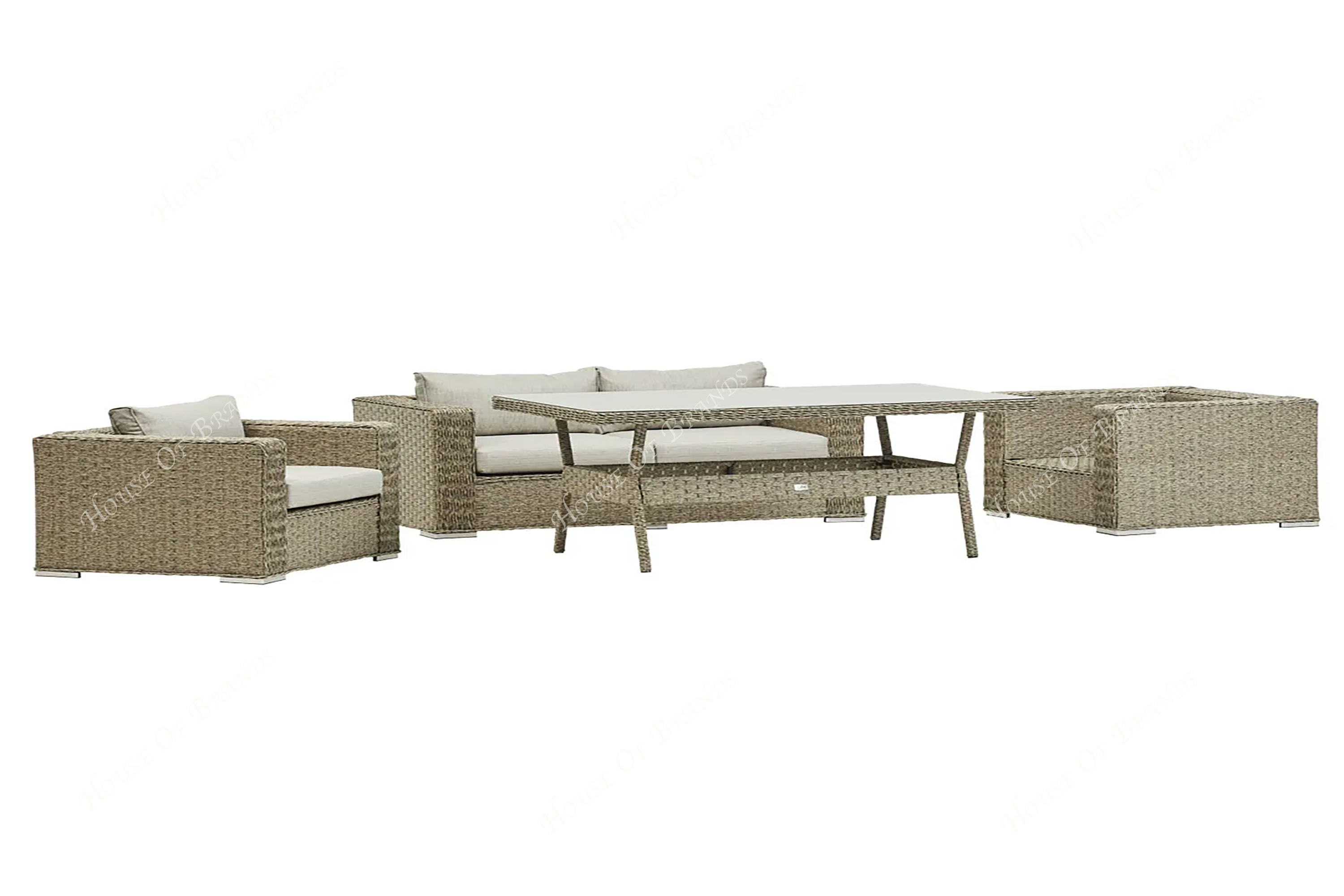 Beige Rattan Outdoor Dining set